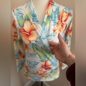 J.McLaughlin Crossover Hawaiian Floral Top